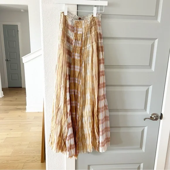Free People Orange and White Maxi Skirt - Picture 3 of 5